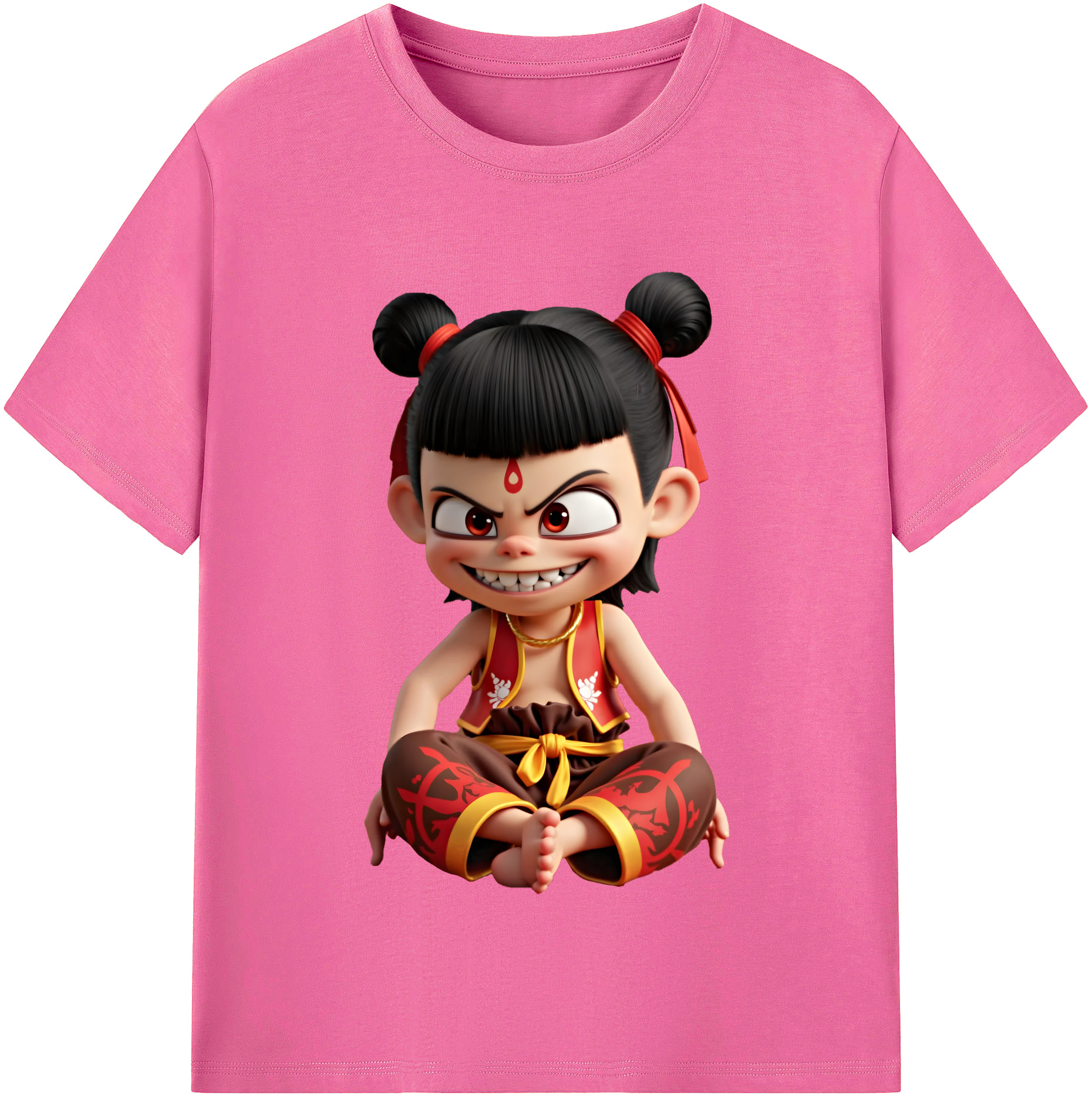 （画像用） Ne Zha 2 ナタ 魔童の大暴れ レディースカジュアルプリントTシャツ（綿100％）